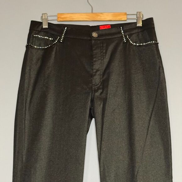 V CRISTINA Set XL Blazer Pants Denim Look Black Shimmer Western Rodeo Chic - Picture 5 of 15